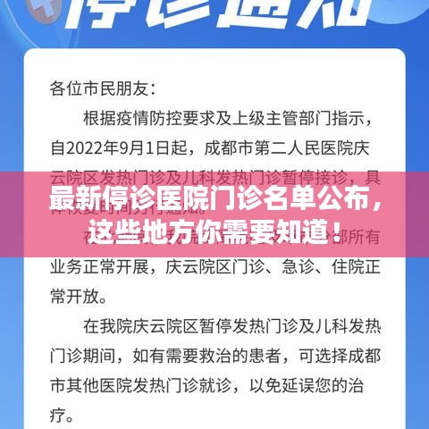 最新停诊医院门诊名单公布，这些地方你需要知道！