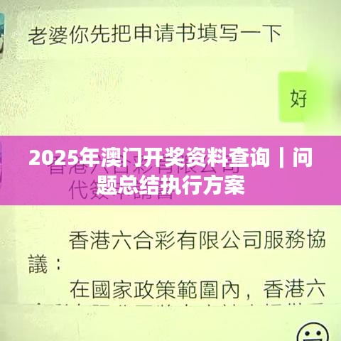 2025年澳门开奖资料查询｜问题总结执行方案
