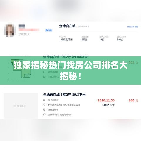独家揭秘热门找房公司排名大揭秘！