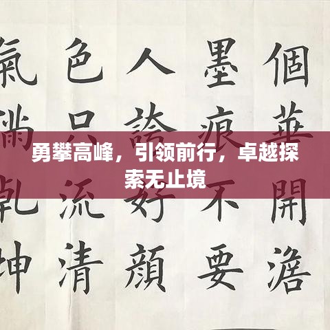 勇攀高峰，引领前行，卓越探索无止境