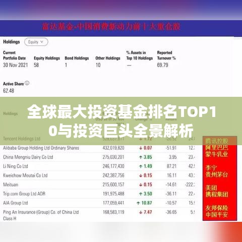 全球最大投资基金排名TOP10与投资巨头全景解析